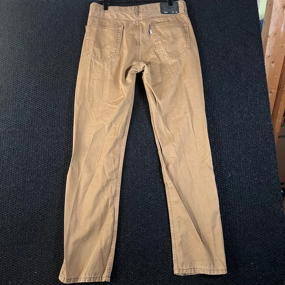 Levis 514 Straight Fit Mens Pants Brown Khaki‎ Tan Cotton W34 L34 S40196